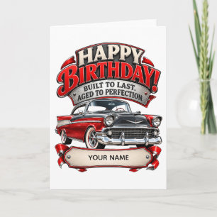 Carte d'anniversaire personnalisée de voiture vint