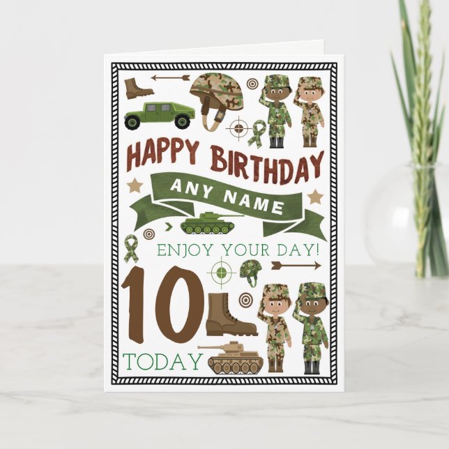 Carte d'anniversaire personnalisée du soldat de l' (Devant)