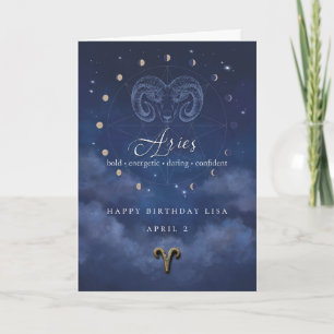 Carte d'anniversaire personnalisée du zodiaque Bél