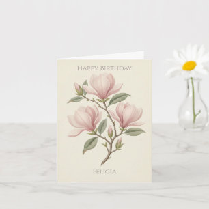 Carte d'anniversaire personnalisée élégante Magnol