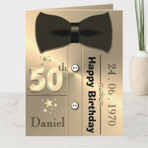 Carte d'anniversaire personnalisée en or pour ses 