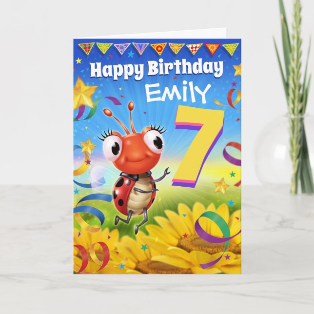 Carte d'anniversaire personnalisée Gamme Little La (Devant)