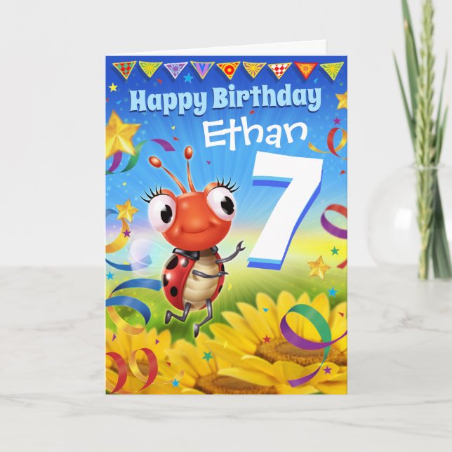 Carte d'anniversaire personnalisée Gamme Little La (Devant)