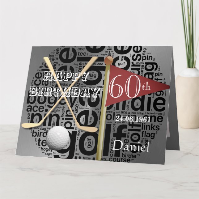Carte d'anniversaire personnalisée Golf à thème 60 (Devant)