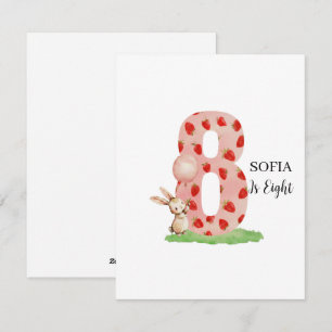 Carte d'anniversaire personnalisée Lapin 8 ans pou