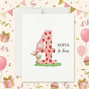 Carte d'anniversaire personnalisée Lapin pour fill
