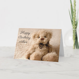 Carte d'anniversaire personnalisée - Nounours en p
