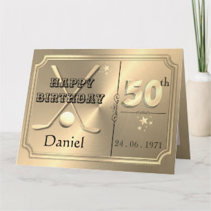 Carte d'anniversaire personnalisée Or 50 ans de go