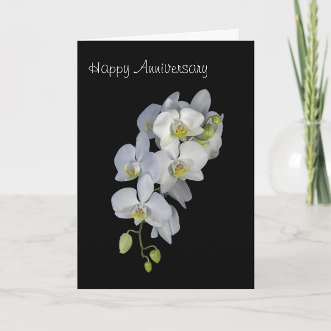 Carte d'anniversaire personnalisée Orchid Garland (Devant)