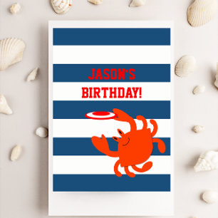 Carte d'anniversaire personnalisée par crabe