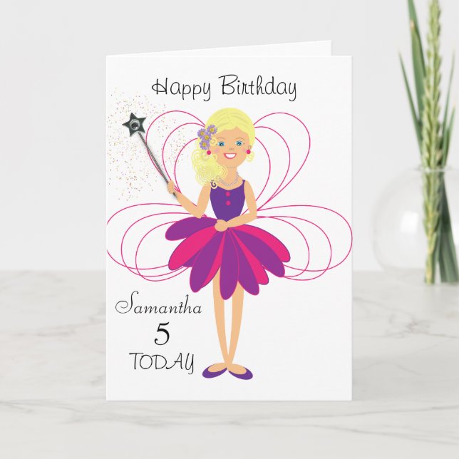 Carte d'anniversaire personnalisée par fée (Devant)