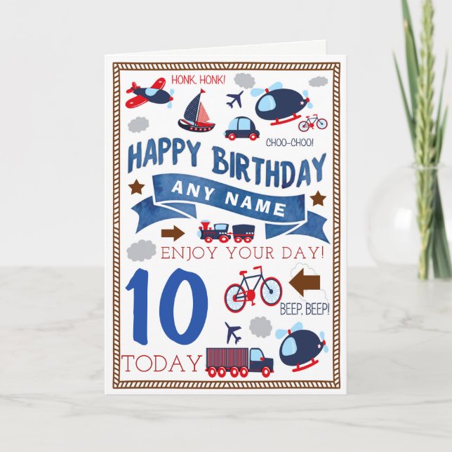 Carte d'anniversaire personnalisée par voiture (Devant)