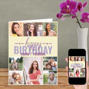 Carte d'anniversaire personnalisée pour 8 photos p
