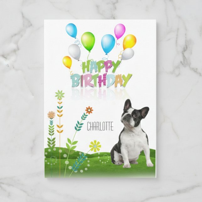 Carte d'anniversaire personnalisée pour Boston Ter (Whimsical wishes for dogs.)