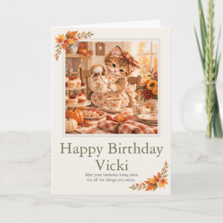 Carte d'anniversaire personnalisée pour chaton ave
