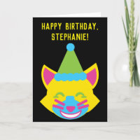 Carte d'anniversaire personnalisée pour chats lumi