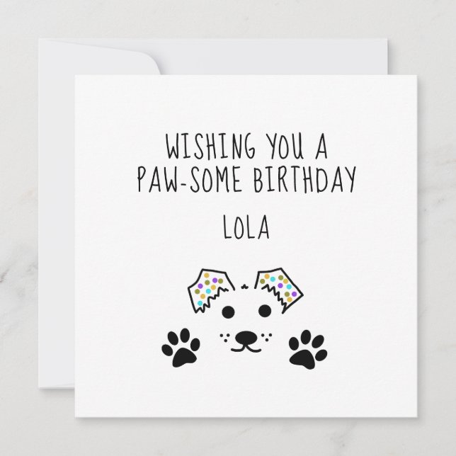 Carte d'anniversaire personnalisée pour chien (Devant)