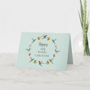 Carte d'anniversaire personnalisée pour colibri