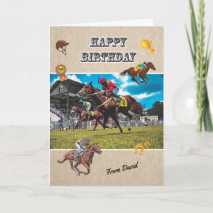 Carte d'anniversaire personnalisée pour courses de