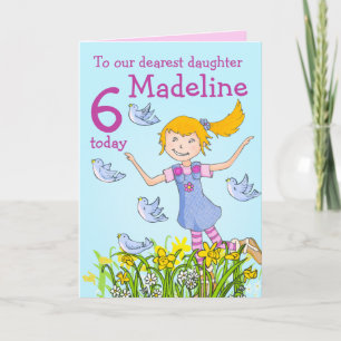 Carte d'anniversaire personnalisée pour fille "pri