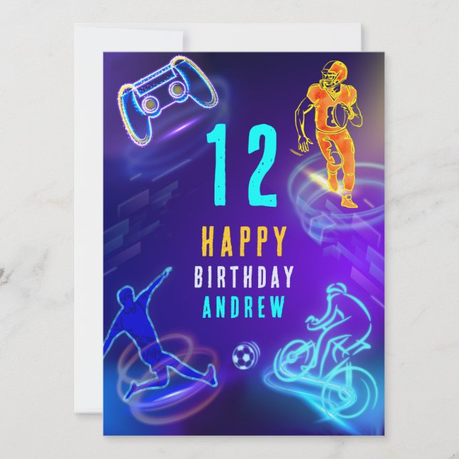 Carte d'anniversaire personnalisée pour garçon imp (Devant)