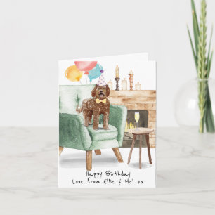 Carte d'anniversaire personnalisée pour Labradoodl