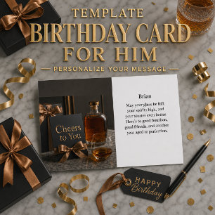 Carte d'anniversaire personnalisée pour lui au bou