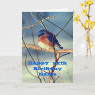 Carte d'anniversaire personnalisée pour oiseaux bl