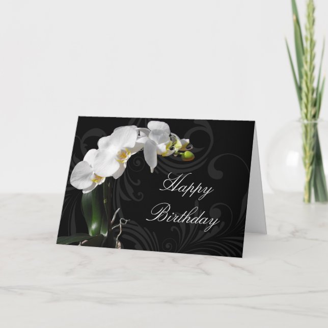 Carte d'anniversaire personnalisée pour orchidée n (Devant)