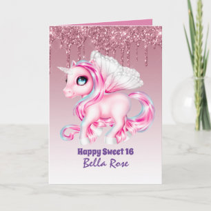 Carte d'anniversaire personnalisée pour Sweet 16 l