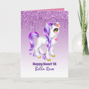 Carte d'anniversaire personnalisée pour Sweet 16 l