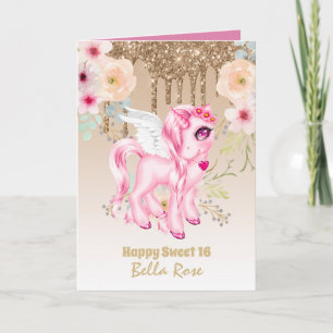 Carte d'anniversaire personnalisée pour Sweet 16 l