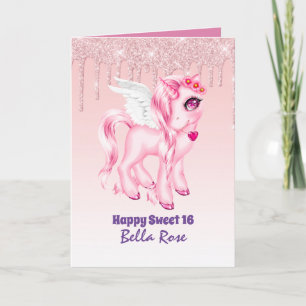 Carte d'anniversaire personnalisée pour Sweet 16 l