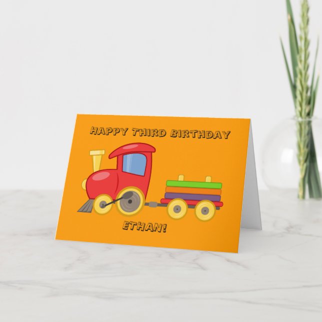 Carte d'anniversaire personnalisée pour train (Devant)