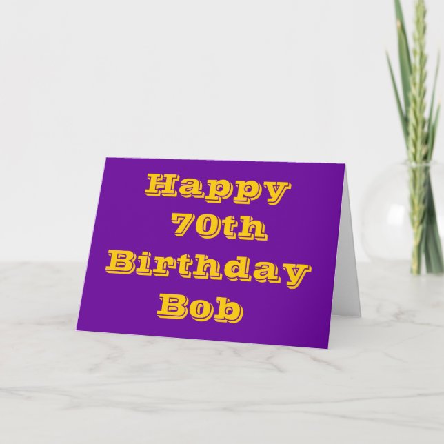 Carte d'anniversaire personnalisée Purple and Gold (Devant)