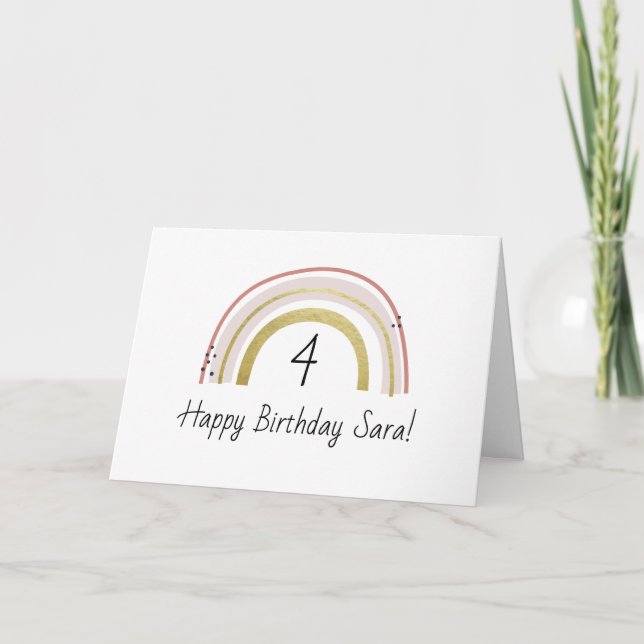 Carte d'anniversaire personnalisée Rainbow (Devant)