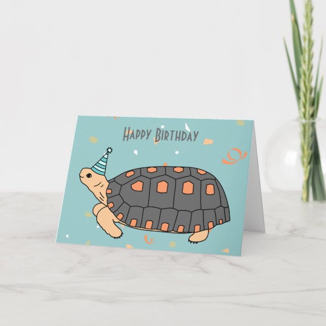 Carte d'anniversaire personnalisée Redfoot Tortois (Devant)