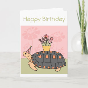 Carte d'anniversaire personnalisée Redfoot Tortois