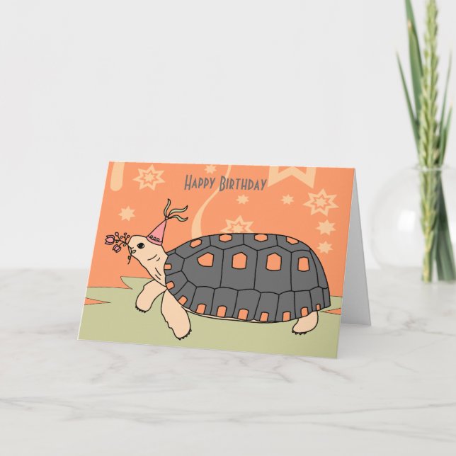 Carte d'anniversaire personnalisée Redfoot Tortois (Devant)