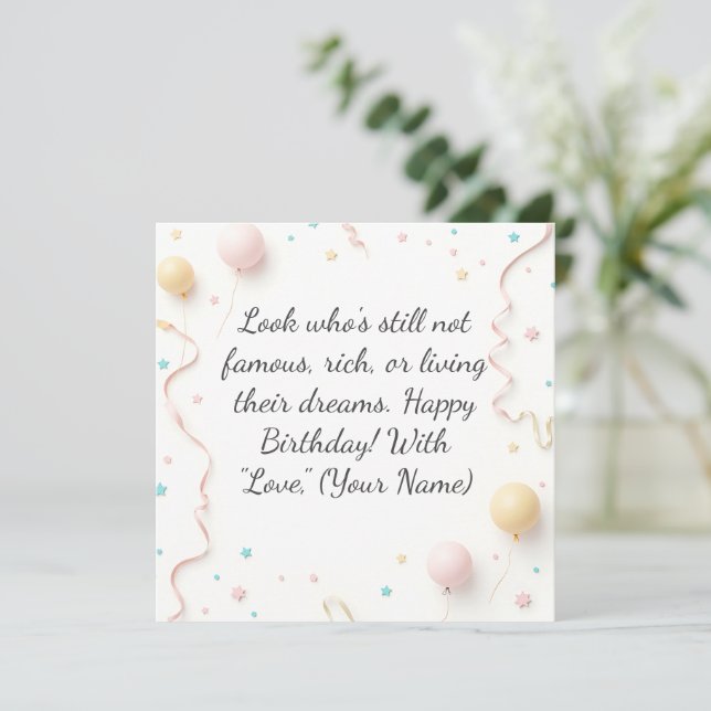 Carte d'anniversaire personnalisée - Salutation pe (Debout devant)