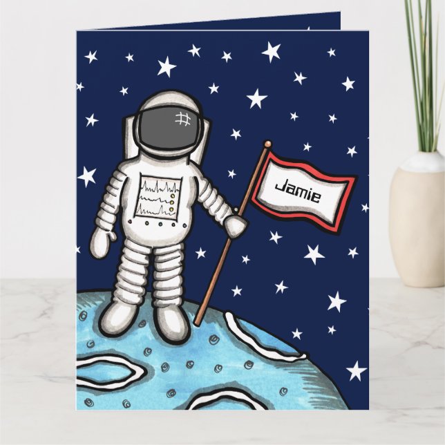 Carte d'anniversaire personnalisée Spaceman Astron (Devant)