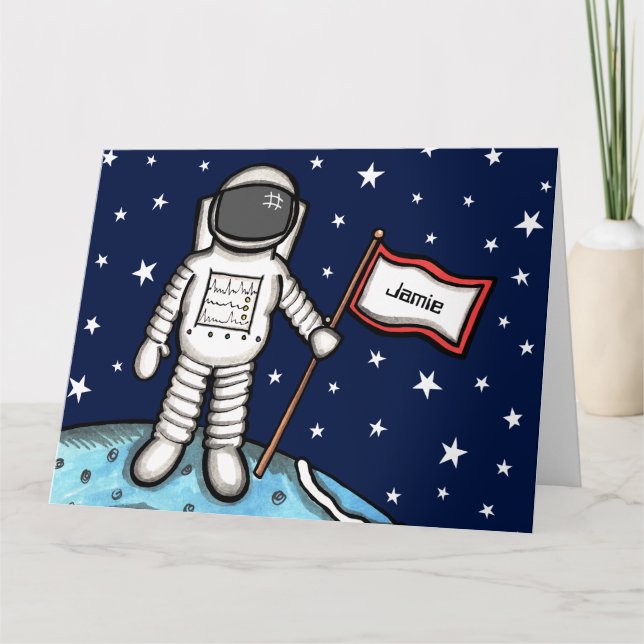 Carte d'anniversaire personnalisée Spaceman Astron (Devant)