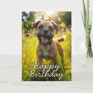 Carte d'anniversaire personnalisée Terrier Joyeux