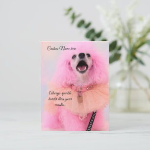 Carte d'anniversaire personnalisée, Toy Poodle ros