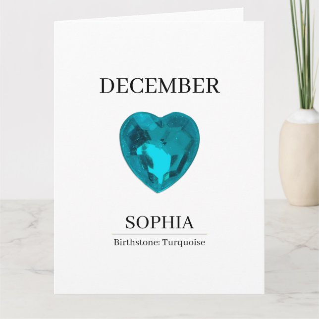 Carte d'anniversaire personnalisée Turquoise de Dé (Devant)