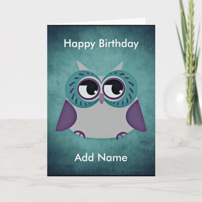 Carte d'anniversaire personnalisée turquoise et vi (Devant)