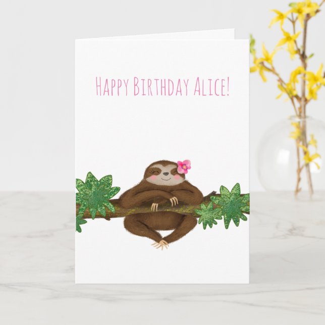 Carte d'anniversaire personnelle mignonne (Fleur jaune)