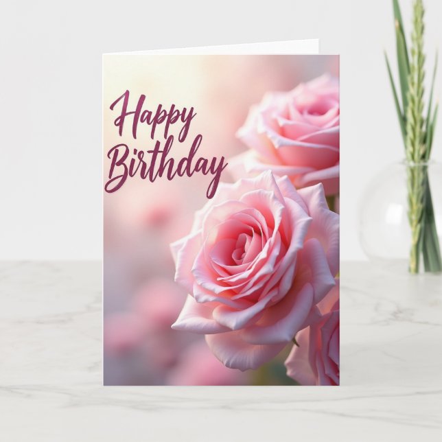 Carte d'anniversaire Pétales Éthérés (Devant)