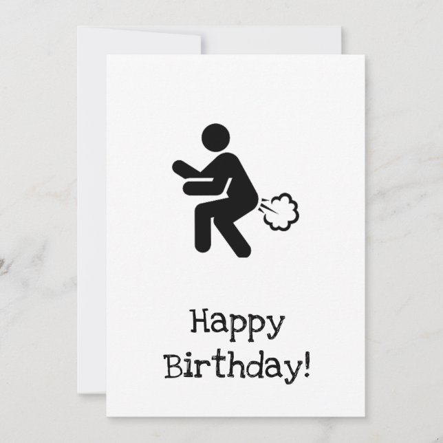 Carte d'anniversaire pétarade - espérons que c'est (Devant)