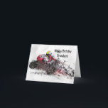 CARTE D'ANNIVERSAIRE PETIT-FILS DE COURSE<br><div class="desc">Parfait pour le petit-fils démon de la vitesse.</div>